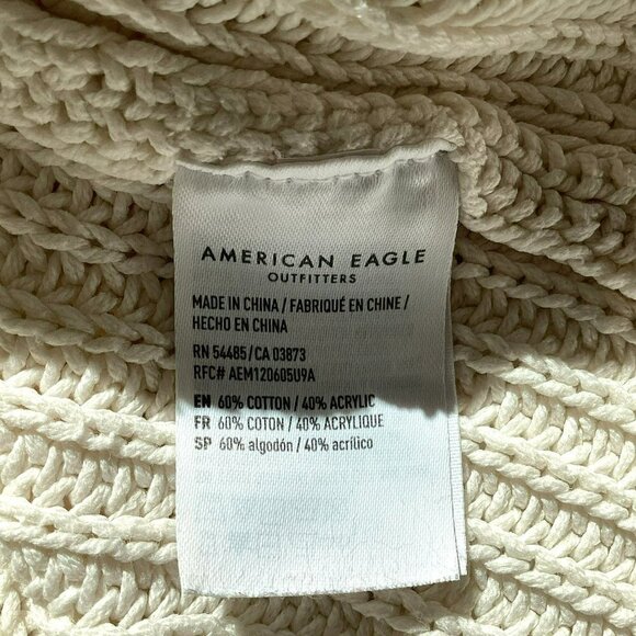 American Eagle Cropped Sweater Pullover Crew Neck Cable Knit Women's Size Small - Picture 9 of 10